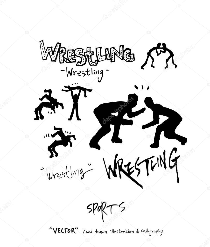 Sports poster illustration - hand drawn in vector / sport background