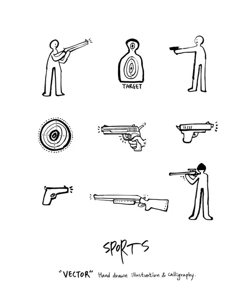 Sportovní Obrázek Plakátu Ruční Kreslené Vektorové Sportovní Pozadí — Stockový vektor