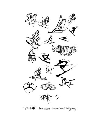 Sport poster / Sketchy leisure illustration - vector clipart