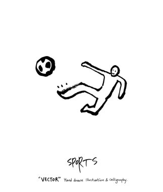 Spor poster illüstrasyon - içinde çizilmiş vektör el / arka plan spor