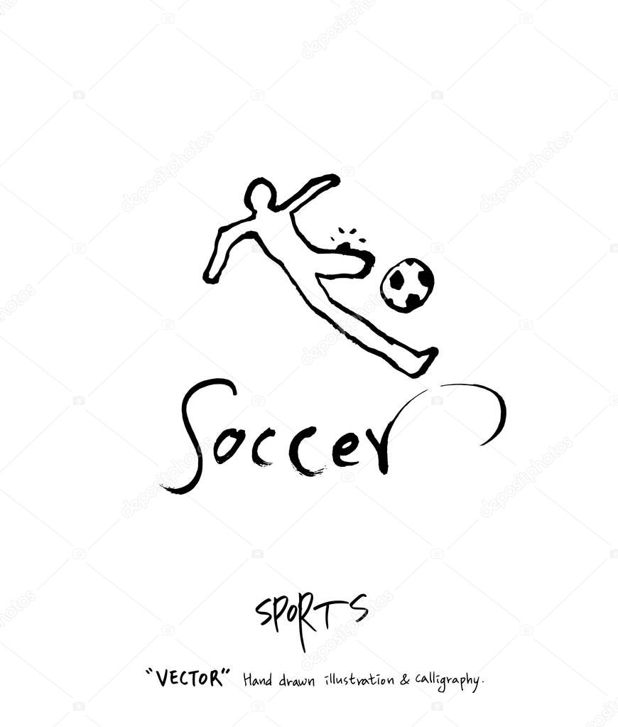 Sports poster illustration - hand drawn in vector / sport background