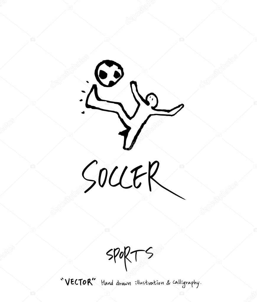 Sports poster illustration - hand drawn in vector / sport background