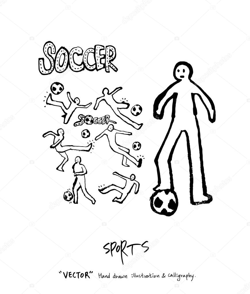 Sports poster illustration - hand drawn in vector / sport background