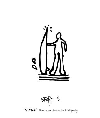 Çizilmiş spor ve eğlence illüstrasyon el - vektör