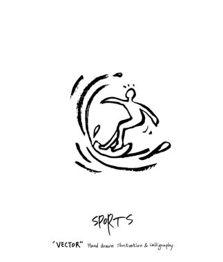Çizilmiş spor ve eğlence illüstrasyon el - vektör