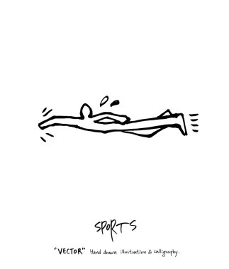 Çizilmiş spor ve eğlence illüstrasyon el - vektör
