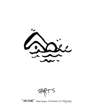 Çizilmiş spor ve eğlence illüstrasyon el - vektör