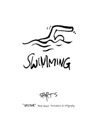 Çizilmiş spor ve eğlence illüstrasyon el - vektör