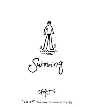 Çizilmiş spor ve eğlence illüstrasyon el - vektör