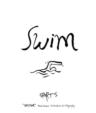 Çizilmiş spor ve eğlence illüstrasyon el - vektör