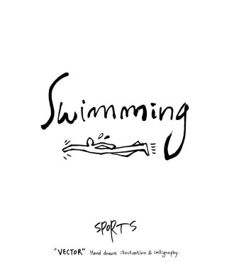 Çizilmiş spor ve eğlence illüstrasyon el - vektör