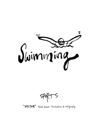 Çizilmiş spor ve eğlence illüstrasyon el - vektör