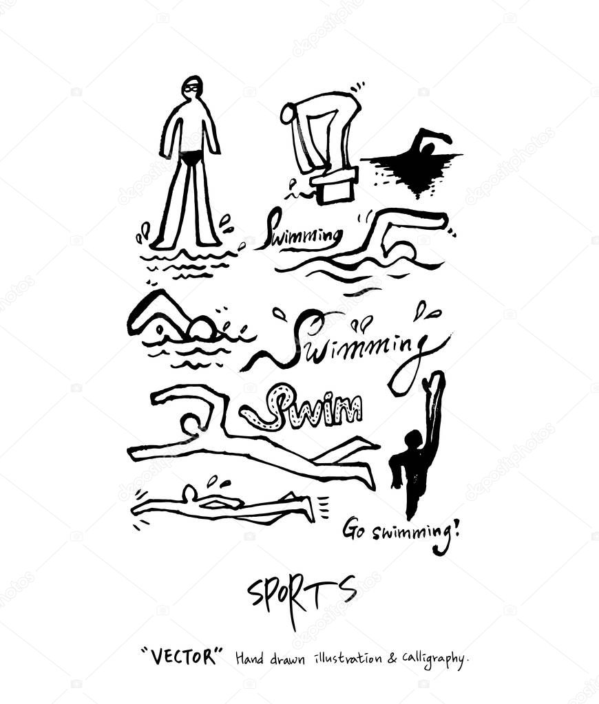 Sport poster / Sketchy leisure illustration - vector