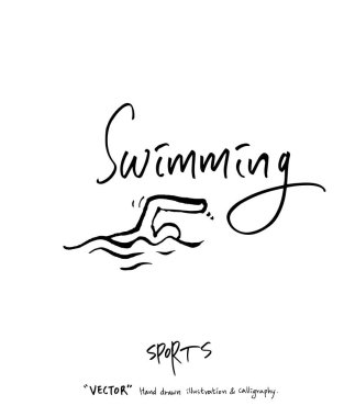 Çizilmiş spor ve eğlence illüstrasyon el - vektör