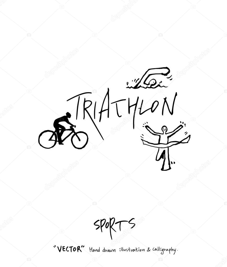 Sports poster illustration - hand drawn in vector / sport background