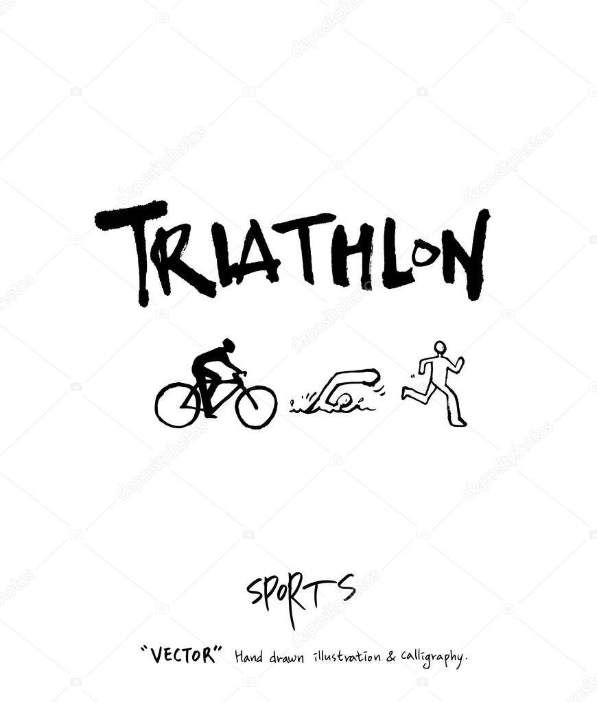 Sports poster illustration - hand drawn in vector / sport background