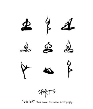 Spor poster illüstrasyon - içinde çizilmiş vektör el / arka plan spor