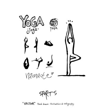 Spor poster illüstrasyon - içinde çizilmiş vektör el / arka plan spor