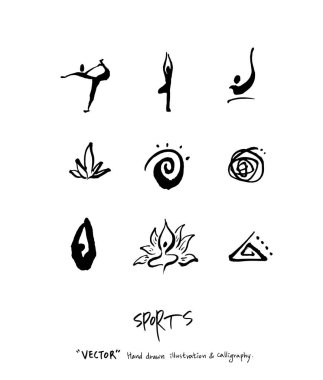 Spor poster illüstrasyon - içinde çizilmiş vektör el / arka plan spor