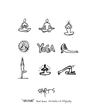 Spor poster illüstrasyon - içinde çizilmiş vektör el / arka plan spor