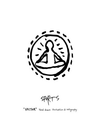 Spor poster illüstrasyon - içinde çizilmiş vektör el / arka plan spor