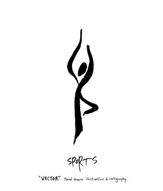Spor poster illüstrasyon - içinde çizilmiş vektör el / arka plan spor