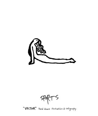 Spor poster illüstrasyon - içinde çizilmiş vektör el / arka plan spor