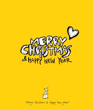 Çizilmiş Noel poster el - vektör