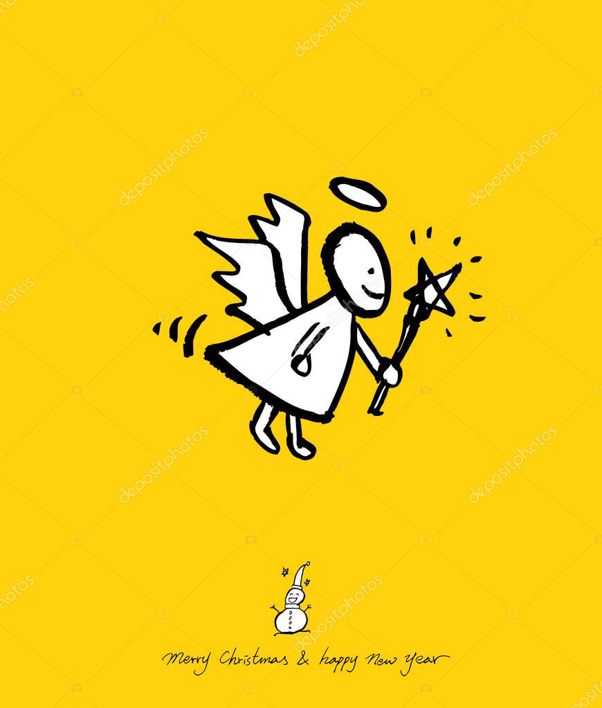 Hand drawn Christmas poster - vector