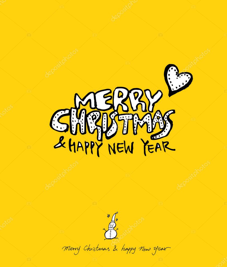 Hand drawn Christmas poster - vector