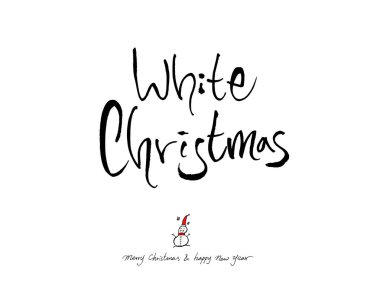 Çizilmiş Noel poster el - vektör