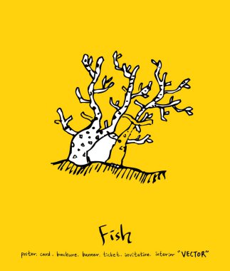 Deniz gıda menü çizimler / el çekilmiş gıda maddeleri - vektör