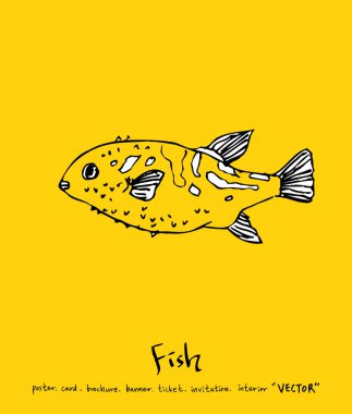 Deniz gıda menü çizimler / el çekilmiş gıda maddeleri - vektör