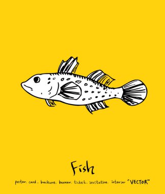 Deniz gıda menü çizimler / el çekilmiş gıda maddeleri - vektör