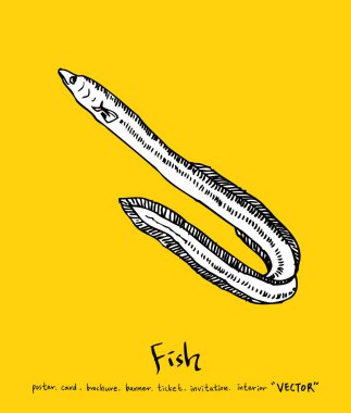 Deniz gıda menü çizimler / el çekilmiş gıda maddeleri - vektör