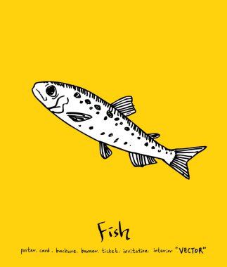 Deniz gıda menü çizimler / el çekilmiş gıda maddeleri - vektör