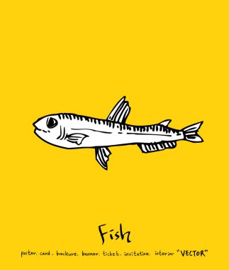 Deniz gıda menü çizimler / el çekilmiş gıda maddeleri - vektör