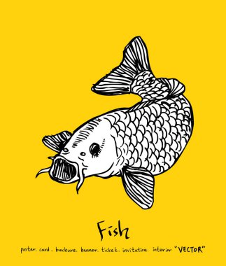 Deniz gıda menü çizimler / el çekilmiş gıda maddeleri - vektör