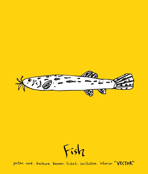 Sea Food Menu Ilustracje Ręcznie Rysowane Składników Żywności Wektor — Wektor stockowy
