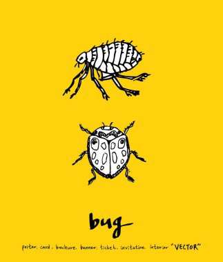 Kroki hata / çizilmiş böcek illüstrasyon el - vektör