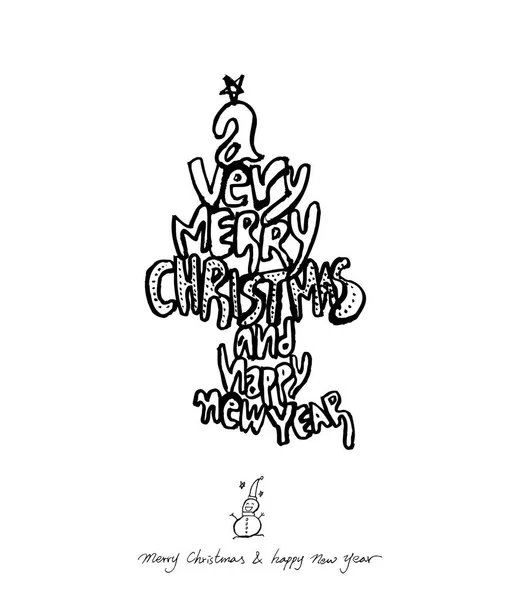 Cartel Navidad Dibujado Mano Vector — Vector de stock