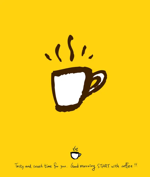 Cafe poster / yarım yamalak kahve illüstrasyon - vektör