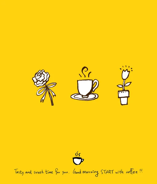 Cafe Plakat Szkicowy Ilustracja Kawa Wektor — Wektor stockowy