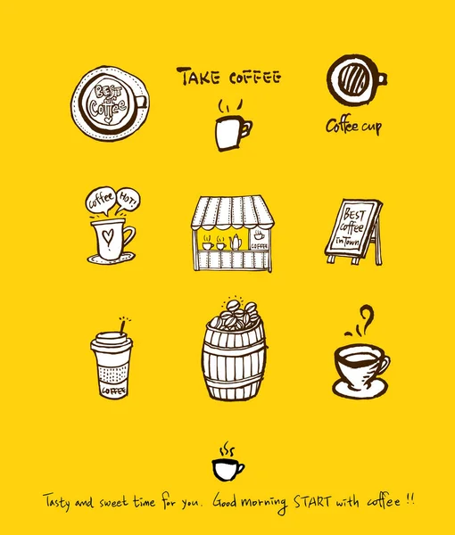 Cafe Plakat Szkicowy Ilustracja Kawa Wektor — Wektor stockowy