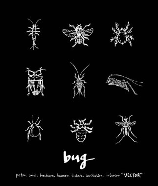 Resimde hata / çizilmiş böcek kroki el