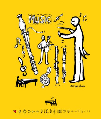 konser poster / yarım yamalak müzik illüstrasyon - vektör