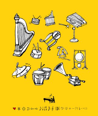 konser poster / yarım yamalak müzik illüstrasyon - vektör