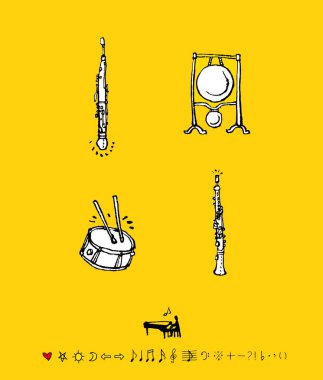 konser poster / yarım yamalak müzik illüstrasyon - vektör