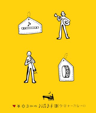 konser poster / yarım yamalak müzik illüstrasyon - vektör