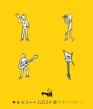 konser poster / yarım yamalak müzik illüstrasyon - vektör